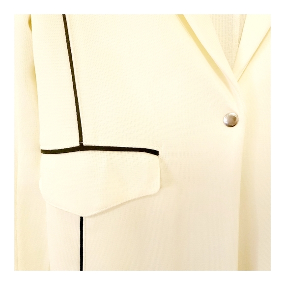 Rag & Bone Sandrine One-Button Blazer W/ Contrast Piping, 4, Ivory, Great Condit - Picture 8 of 12